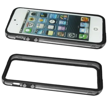 VOLTE-TEL ΘΗΚΗ IPHONE SE/5 BUMPER METAL BUTTON TRANSPARENT-BLACK