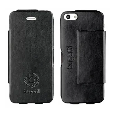 BUGATTI ΘΗΚΗ IPHONE SE/5S/5 LEATHER ULTRA THIN BOOKCASE BLACK