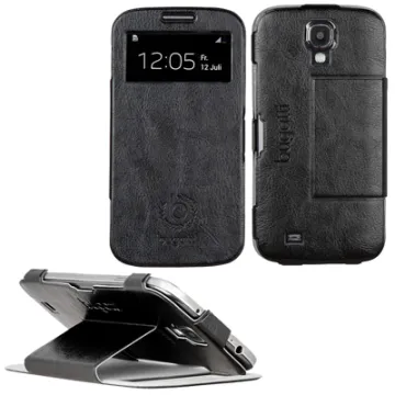 ΘΗΚΗ SAMSUNG I9505 S4 LEATHER ULTRA THIN BOOKCASE BLACK BUGATTI