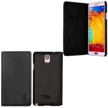 BUGATTI ΘΗΚΗ SAMSUNG NOTE 3 N9005 LEATHER OSLO BOOKCOVER BLACK