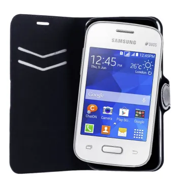 VOLTE-TEL ΘΗΚΗ SAMSUNG POCKET 2 G110 LINE LEATHER-TPU BOOK STAND BLACK