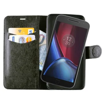 VOLTE-TEL ΘΗΚΗ MOTOROLA MOTO G4 PLUS SILK LEATHER-TPU BOOK STAND BLACK