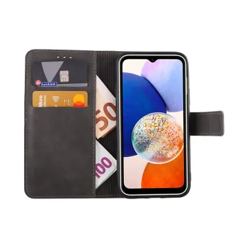 LIME ESSENTIAL ΘΗΚΗ SAMSUNG A14 4G A145/A14 5G A146 6.6in MAGNET BOOK STAND CLIP GREY