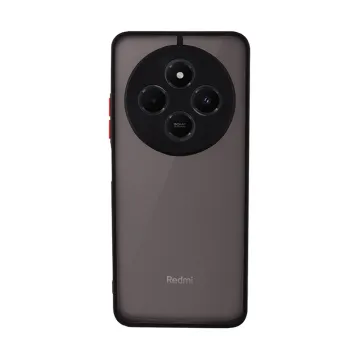 LIME HARDSHELL FUSION ΘΗΚΗ XIAOMI REDMI 14C/ REDMI A4/ POCO C75/ POCO M7 5G 6.88in FULL CAMERA PROTECTION BLACK WITH RED KEYS