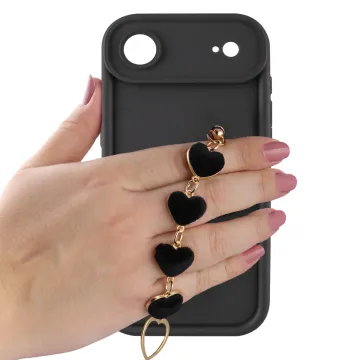 VOLTE-TEL SILICON TPU WITH STRAP ΘΗΚΗ IPHONE 17 AIR 6.5in FULL CAMERA PROTECTION BLACK WITH BLACK HEARTS