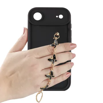 VOLTE-TEL SILICON TPU WITH STRAP ΘΗΚΗ IPHONE 17 AIR 6.5in FULL CAMERA PROTECTION BLACK WITH BLACK BUTTERFLIES