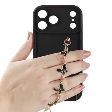 VOLTE-TEL SILICON TPU WITH STRAP ΘΗΚΗ IPHONE 17 PRO MAX 6.9in FULL CAMERA PROTECTION BLACK WITH BLACK BUTTERFLIES