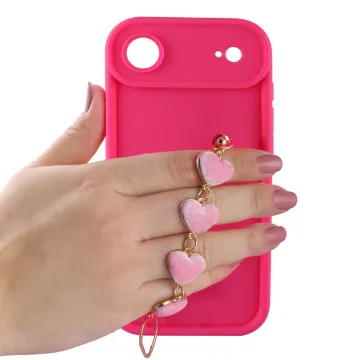 VOLTE-TEL SILICON TPU WITH STRAP ΘΗΚΗ IPHONE 17 AIR 6.5in FULL CAMERA PROTECTION PINK WITH PINK HEARTS