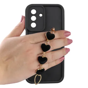 VOLTE-TEL SILICON TPU WITH STRAP ΘΗΚΗ SAMSUNG A17 4G A175/A17 5G A176/M17 5G M176 6.7in FULL CAMERA PROTECTION BLACK WITH BLACK