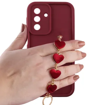 VOLTE-TEL SILICON TPU WITH STRAP ΘΗΚΗ SAMSUNG A17 4G A175/A17 5G A176/M17 5G M176 6.7in FULL CAMERA PROTECTION BURGUNDY WITH RE