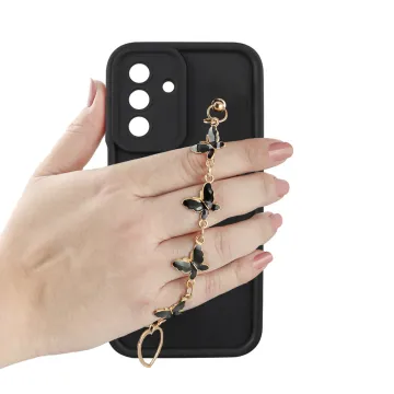 VOLTE-TEL SILICON TPU WITH STRAP ΘΗΚΗ SAMSUNG A17 4G A175/A17 5G A176/M17 5G M176 6.7in FULL CAMERA PROTECTION BLACK WITH BLACK
