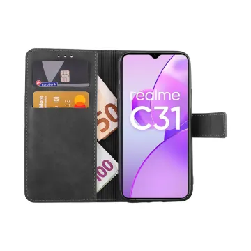 LIME ESSENTIAL ΘΗΚΗ REALME C31 6.5in MAGNET BOOK STAND CLIP GREY