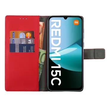 VOLTE-TEL ALLURE ΘΗΚΗ XIAOMI REDMI 15C 5G 6.9in MAGNET BOOK STAND CLIP RED