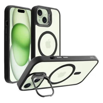 IDOL 1991 MAGSTAND CLEAR TPU ΘΗΚΗ IPHONE 15 6.1in HYPER MAGSAFE CAMERA GUARD BLACK