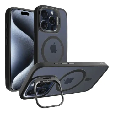 IDOL 1991 MAGSTAND CLEAR TPU ΘΗΚΗ IPHONE 15 PRO 6.1in HYPER MAGSAFE CAMERA GUARD BLACK