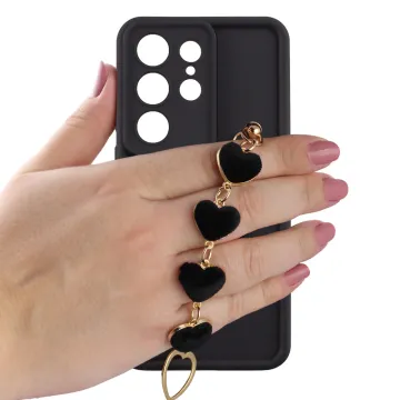 VOLTE-TEL SILICON TPU WITH STRAP ΘΗΚΗ SAMSUNG S26 ULTRA 5G 6.9in FULL CAMERA PROTECTION BLACK WITH BLACK HEARTS