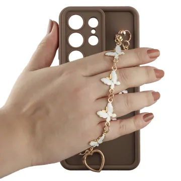 VOLTE-TEL SILICON TPU WITH STRAP ΘΗΚΗ SAMSUNG S26 ULTRA 5G S931 6.9in FULL CAMERA PROTECTION BROWN WITH WHITE BUTTERFLIES