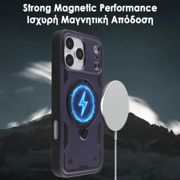 IDOL 1991 ARMOR TPU ΘΗΚΗ IPHONE 15 PRO 6.1in HYPER MAGSAFE STAND CAMERA GUARD BLUE