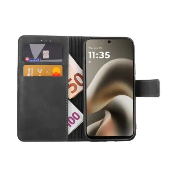 LIME ESSENTIAL ΘΗΚΗ MOTOROLA MOTO G17 POWER 6.72in MAGNET BOOK STAND CLIP GREY