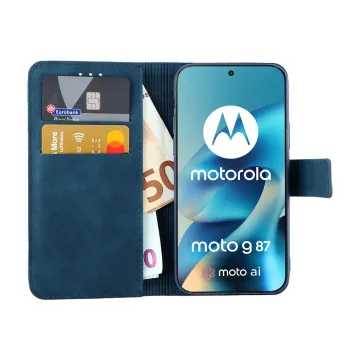 LIME ESSENTIAL ΘΗΚΗ MOTOROLA MOTO G87 5G XT2621-6 6.78in MAGNET BOOK STAND CLIP DARK BLUE