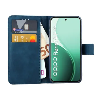 LIME ESSENTIAL ΘΗΚΗ OPPO RENO14 F 5G 6.57in MAGNET BOOK STAND CLIP DARK BLUE