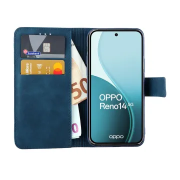 LIME ESSENTIAL ΘΗΚΗ OPPO RENO14 PRO 5G 6.83in MAGNET BOOK STAND CLIP DARK BLUE