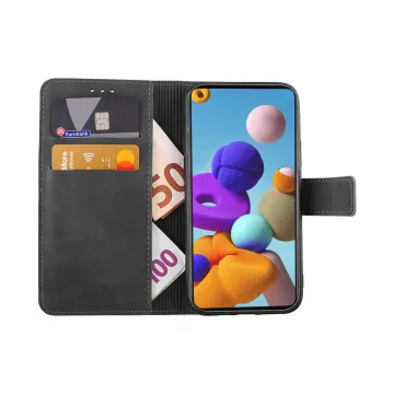 LIME ESSENTIAL ΘΗΚΗ SAMSUNG A21s A217 6.5in MAGNET BOOK STAND CLIP GREY