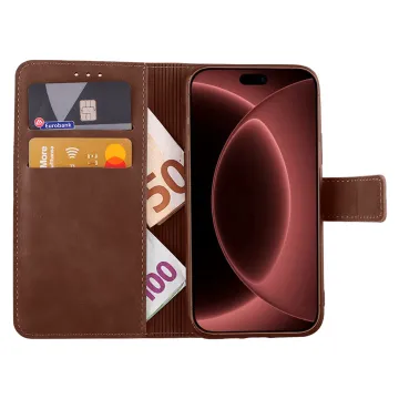 LIME ESSENTIAL ΘΗΚΗ IPHONE 18 PRO MAX 6.9in MAGNET BOOK STAND CLIP CHESTNUT BROWN