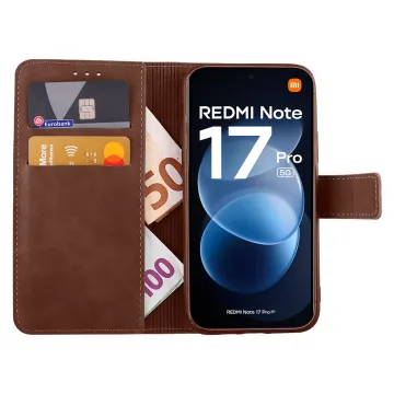 LIME ESSENTIAL ΘΗΚΗ XIAOMI REDMI NOTE 17 PRO 5G 6.83in MAGNET BOOK STAND CLIP CHESTNUT BROWN