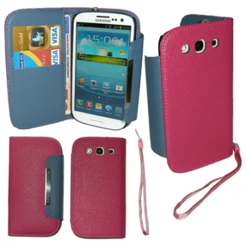 VOLTE-TEL PU LEATHER WALLET STYLE FOLIO ΘΗΚΗ SAMSUNG I9300 DARK PINK