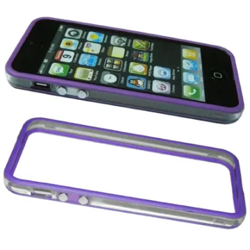 VOLTE-TEL ΘΗΚΗ IPHONE SE/5 BUMPER METAL BUTTON TRANSPARENT-PURPLE