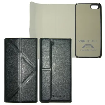 VOLTE-TL PU ΘΗΚΗ IPHONE SE/5/5S LEATHER BOOK-STAND BLACK