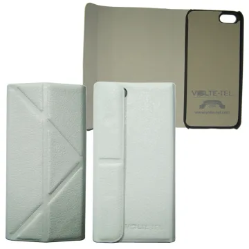 VOLTE-TL PU ΘΗΚΗ IPHONE SE/5/5S LEATHER BOOK-STAND WHITE