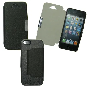 VOLTE-TEL ΘΗΚΗ IPHONE SE/5/5S PU LEATHER METAL BOOK-STAND BLACK