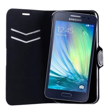 VOLTE-TEL ΘΗΚΗ SAMSUNG A3 A300 LINE LEATHER-TPU BOOK STAND BLACK