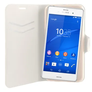 VOLTE-TEL ΘΗΚΗ SONY XPERIA Z3 COMPACT LINE LEATHER-TPU BOOK STAND WHITE