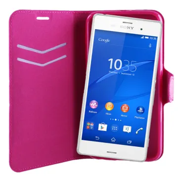 VOLTE-TEL ΘΗΚΗ SONY XPERIA Z3 COMPACT LINE LEATHER-TPU BOOK STAND PINK