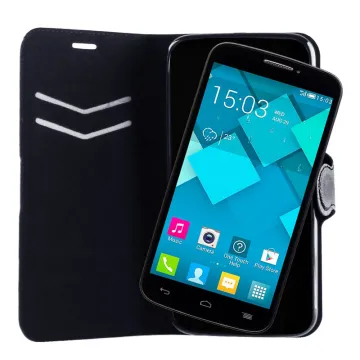 VOLTE-TEL ΘΗΚΗ ALCATEL ONE TOUCH POP C7 7041 LINE LEATHER-TPU BOOK STAND BLACK