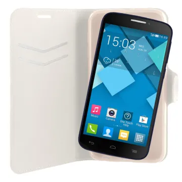 VOLTE-TEL ΘΗΚΗ ALCATEL ONE TOUCH POP C7 7041 LINE LEATHER-TPU BOOK STAND WHITE