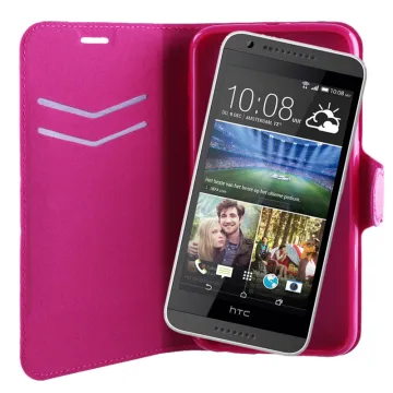 VOLTE-TEL ΘΗΚΗ HTC DESIRE 620 LINE LEATHER-TPU BOOK STAND PINK