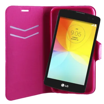 VOLTE-TEL ΘΗΚΗ LG L FINO D290 LINE LEATHER-TPU BOOK STAND PINK