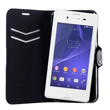 VOLTE-TEL ΘΗΚΗ SONY XPERIA E3 D2202 LINE LEATHER-TPU BOOK STAND BLACK