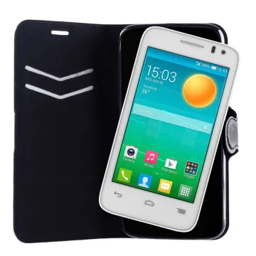VOLTE-TEL ΘΗΚΗ ALCATEL POP D3 4037 LINE LEATHER-TPU BOOK STAND BLACK