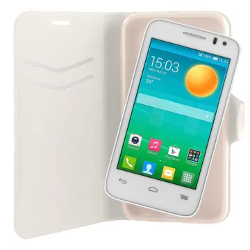 VOLTE-TEL ΘΗΚΗ ALCATEL POP D3 4037 LINE LEATHER-TPU BOOK STAND WHITE