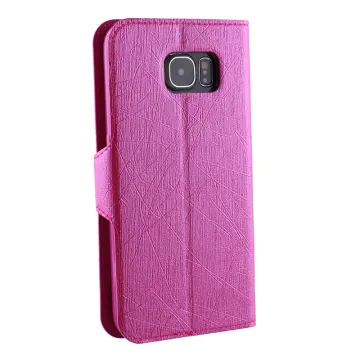 VOLTE-TEL ΘΗΚΗ SAMSUNG S6 G920 LINE LEATHER-TPU BOOK STAND PINK