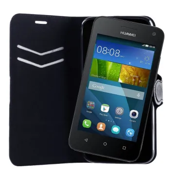 VOLTE-TEL ΘΗΚΗ HUAWEI Y360 LINE LEATHER-TPU BOOK STAND BLACK