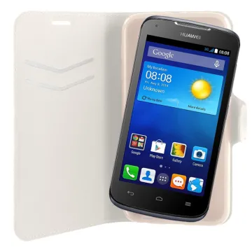 VOLTE-TEL ΘΗΚΗ HUAWEI Y540 LINE LEATHER-TPU BOOK STAND WHITE