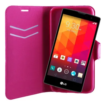 VOLTE-TEL ΘΗΚΗ LG MAGNA H500 LINE LEATHER-TPU BOOK STAND PINK