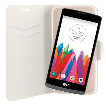 VOLTE-TEL ΘΗΚΗ LG LEON H340N/H320 LINE LEATHER-TPU BOOK STAND WHITE
