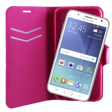 VOLTE-TEL ΘΗΚΗ SAMSUNG J7 J700 LINE LEATHER-TPU BOOK STAND PINK